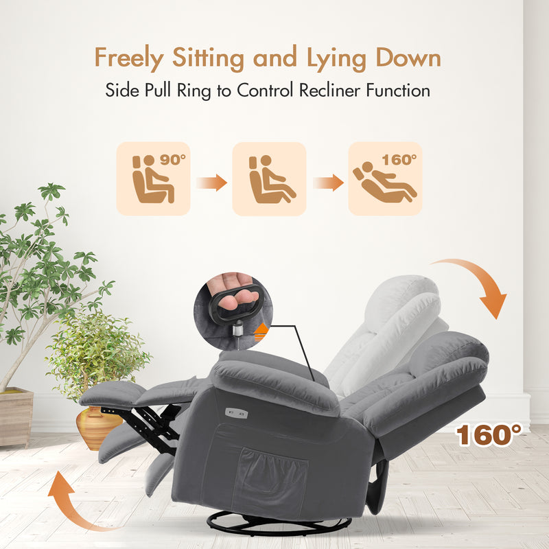 Advwin 360° Swivel Heated Recliner Massage Chair