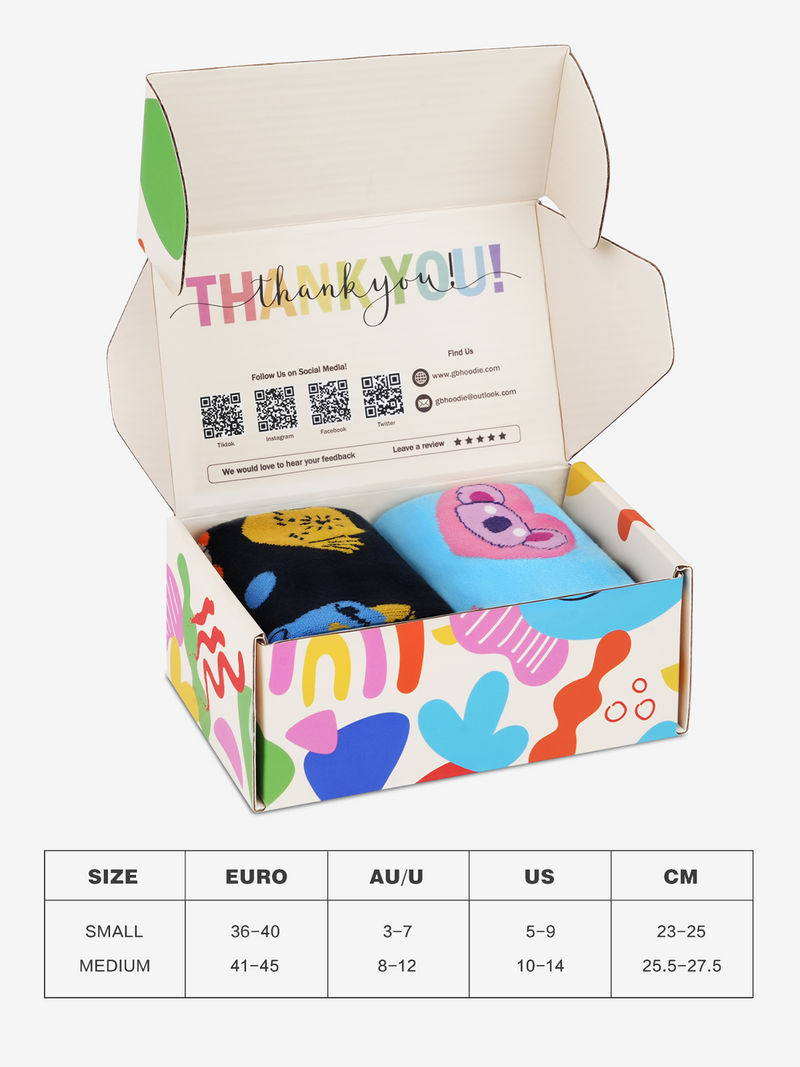 Advwin 2/3-Pair Colorful Funky Socks Gift Box