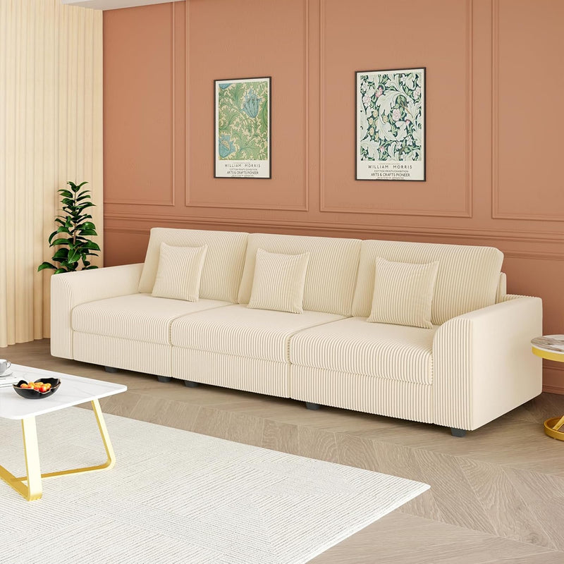 Advwin Sofa 290cm Corduroy Modular Couch