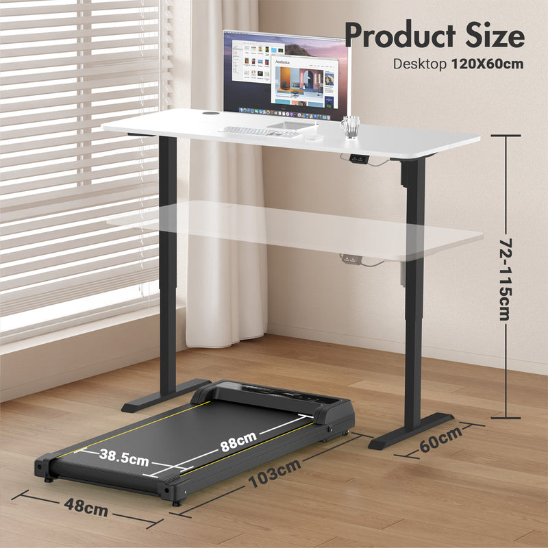 Advwin 120cm Electric Standing Desk & Walking Pad Treadmill