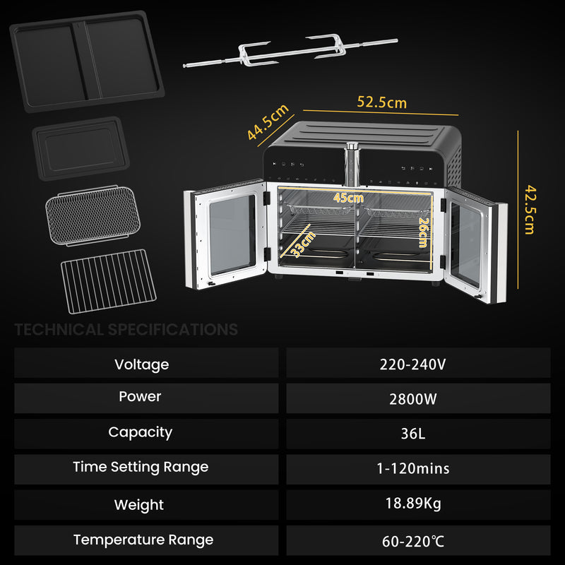 Advwin 40L Air Fryer Oven 360° Toaster