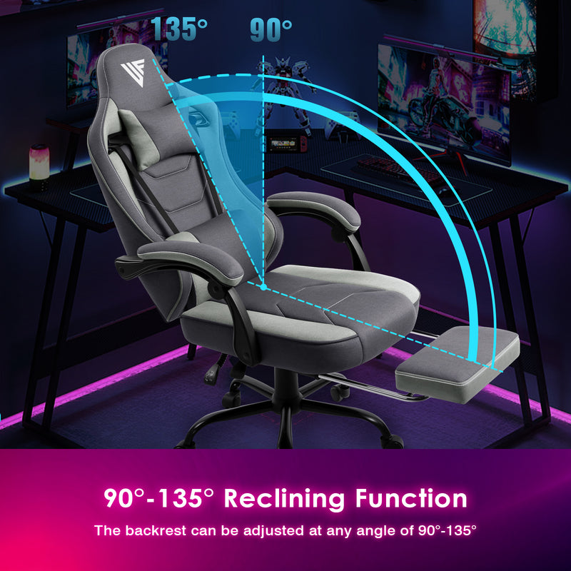 Advwin Ergonomic Gaming Chair with Footrest