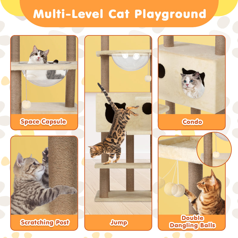 Advwin 153cm Cat Scratching Post Cats Tower Condo