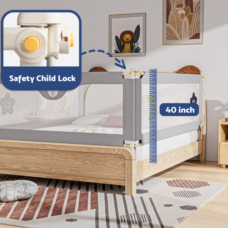 Advwin 3pcs Toddler Bed Rails Kids Side Safety Guard