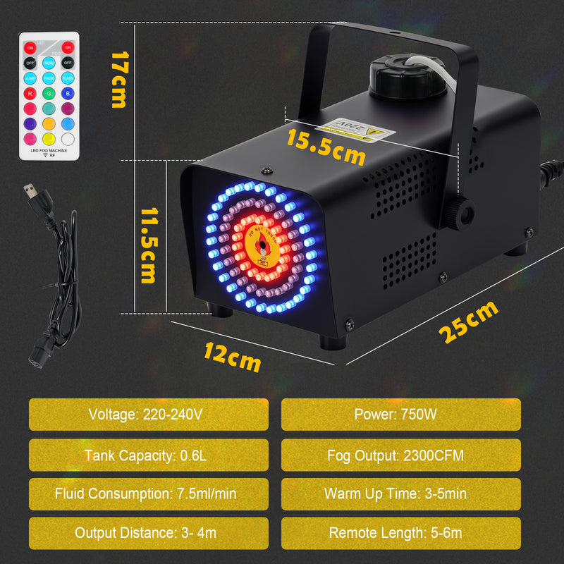 Advwin Fog Machine with12 RGB Colorful and 4 Effect